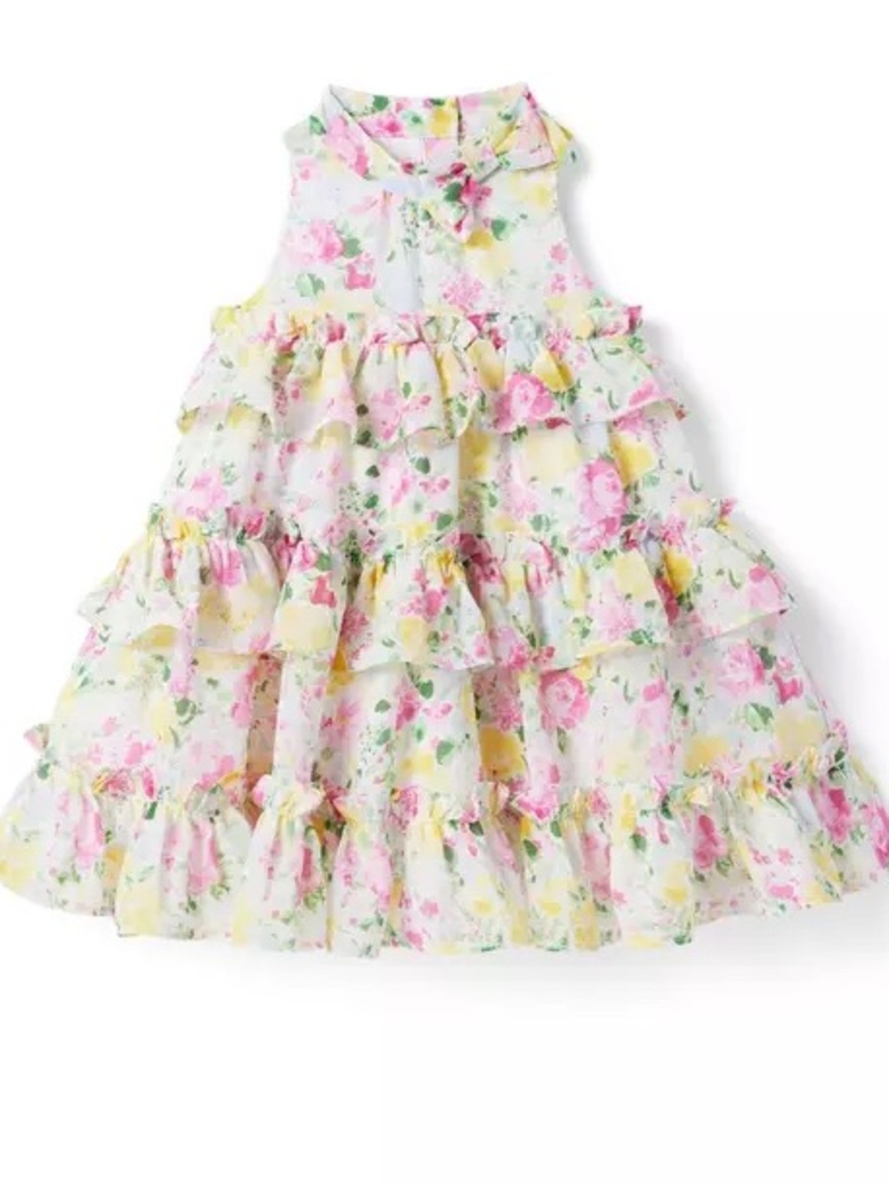 Janie and Jack Floral Ruffle Tiered The Peony Party Dress Size 6
